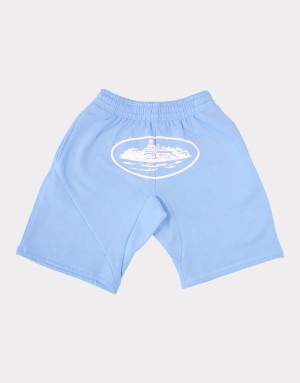 Baby Blue Corteiz Alcatraz Shorts | UAE000137