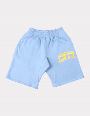 Baby Blue Corteiz Dropout Shorts | UAE000127