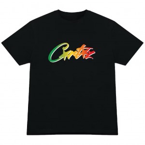 Black Corteiz Allstarz Gradient Carni T-Shirt | UAE000058