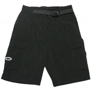 Black Corteiz Nylon Cargo Shorts | UAE000117