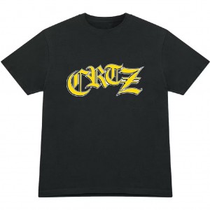 Black Corteiz Old English T-Shirt | UAE000063