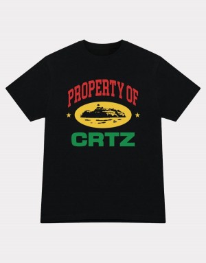 Black Corteiz Property Of Crtz Carni T-Shirt | UAE000050