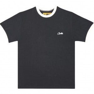 Black Corteiz Ribbed T-Shirt | UAE000066