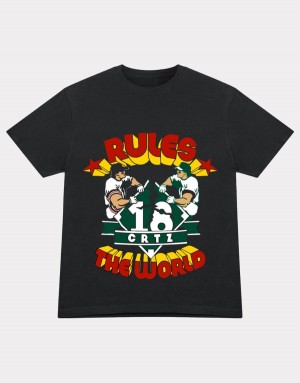 Black Corteiz Rtw Baseball T-Shirt | UAE000045