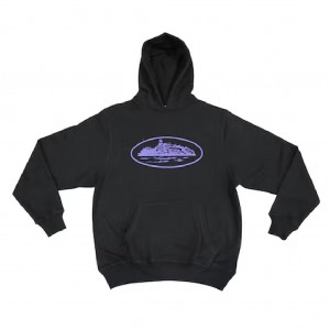 Black / Purple Corteiz Alcatraz Hoodie | UAE000190