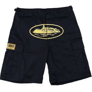 Black / Yellow Corteiz Guerillaz 21′ Shorts | UAE000114