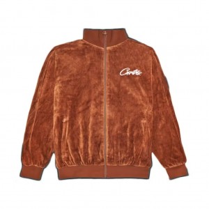 Brown Corteiz All starz VVS Velour Jacket | UAE000172