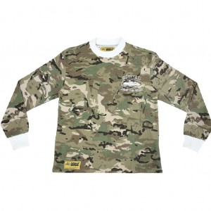 Dutty Camo Corteiz Alcatraz Insignia Waffle Longsleeve Sweatshirt | UAE000082