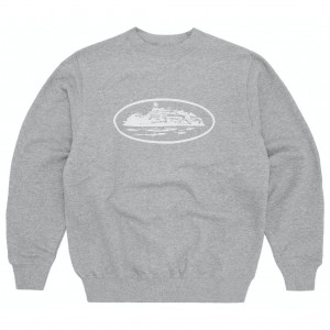 Grey Corteiz OG Alcatraz Sweatshirt | UAE000085