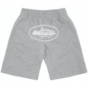 Heather Grey Corteiz OG Alcatraz Shorts | UAE000131