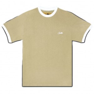 Light Khaki Corteiz Allstarz Ribbed T-Shirt | UAE000061