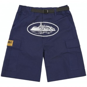 Navy Corteiz Alcatraz Cargo Shorts | UAE000105