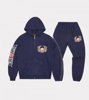 Navy Corteiz Dipset Zip-Up Tracksuit | UAE000009