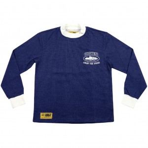 Navy Corteiz Thermal Longsleeve Sweatshirt | UAE000093