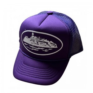 Purple Corteiz Alcatraz Trucker Hat | UAE000271