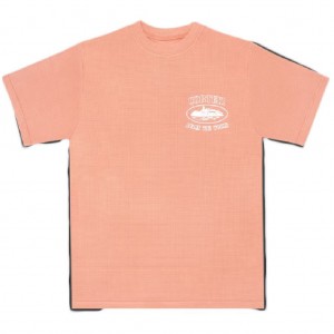 Salmon Corteiz Insignia Short sleeve Waffle T-Shirt | UAE000056