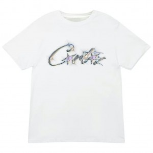 White Corteiz Allstarz Sparkle T-Shirt | UAE000059