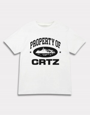 White Corteiz OG Property Of Crtz T-Shirt | UAE000075