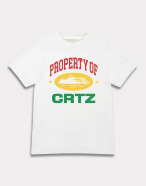 White Corteiz Property Of Crtz Carni T-Shirt | UAE000076