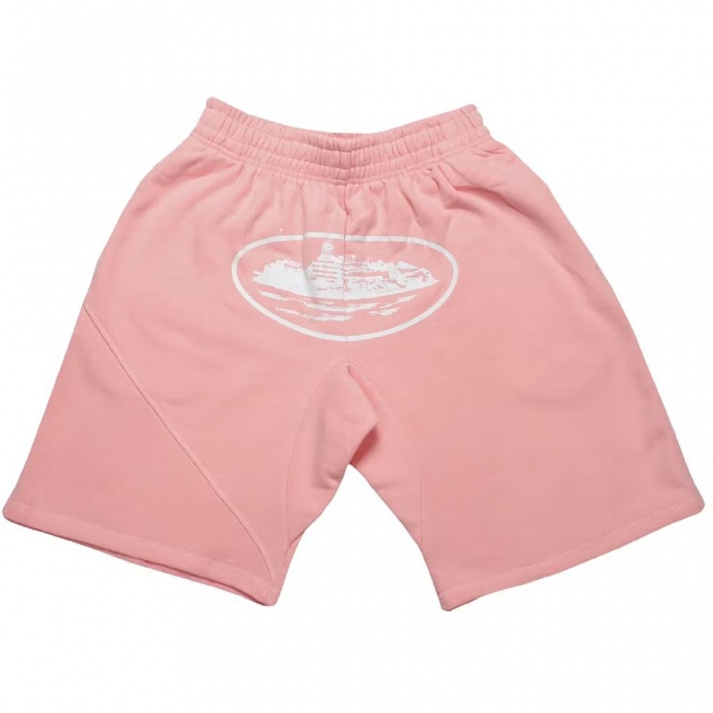 Baby Pink Corteiz Alcatraz Shorts | UAE000121