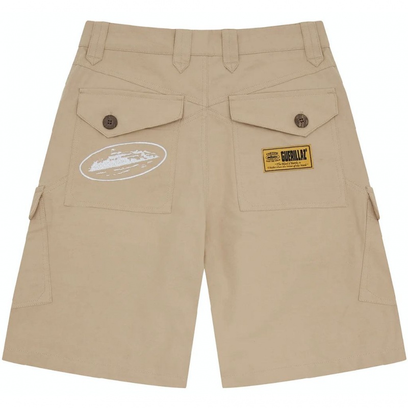 Beige Corteiz Storm Cargo Shorts | UAE000111