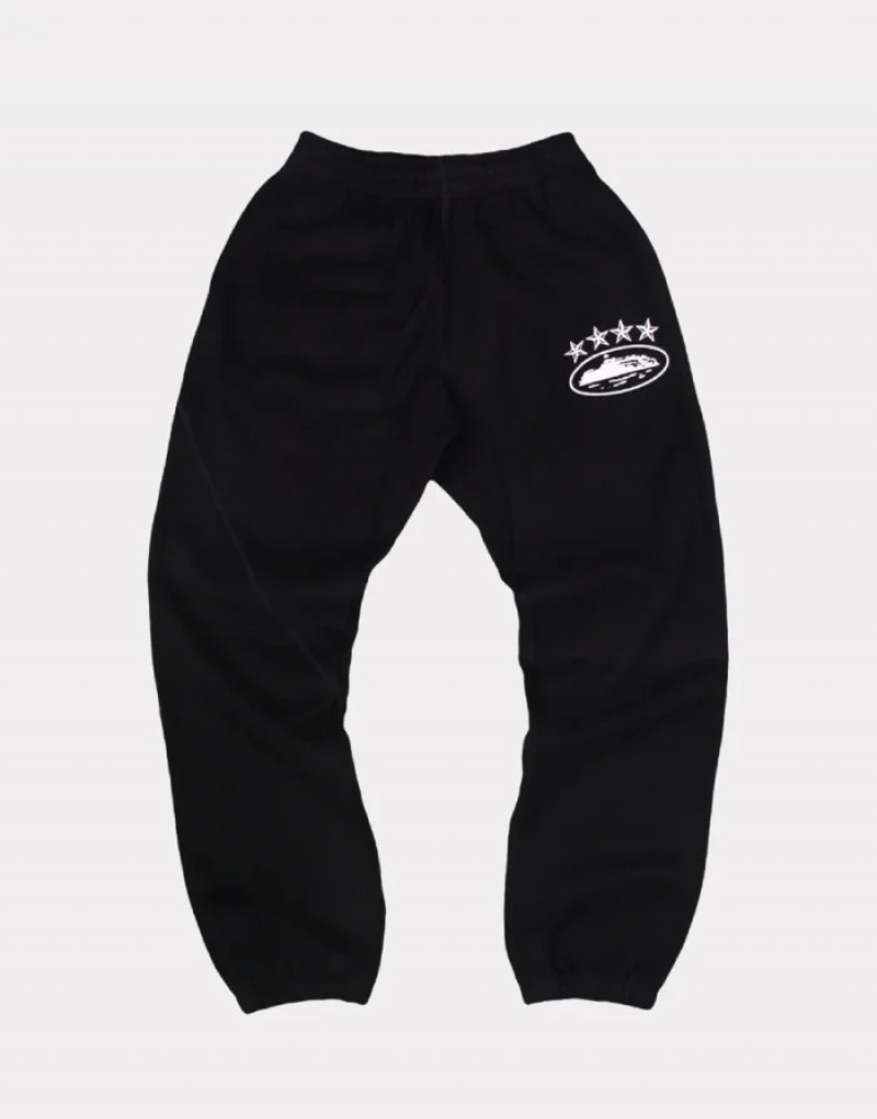 Black Corteiz 4Starz Alcatraz Sweatpants | UAE000146