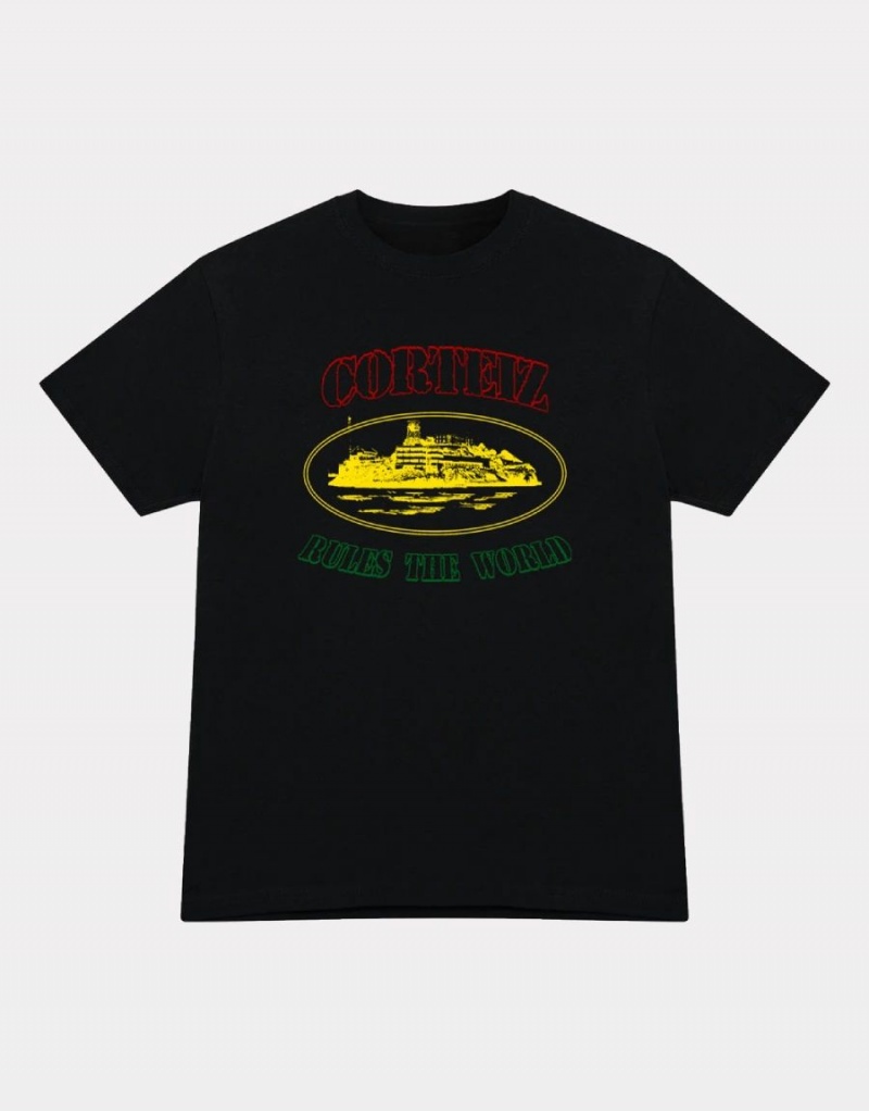 Black Corteiz OG Carni Alcatraz T-Shirt | UAE000037