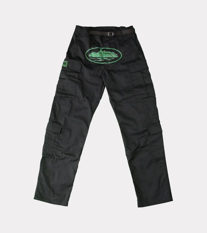 Black / Green Corteiz Mula Guerillaz Cargos | UAE000223