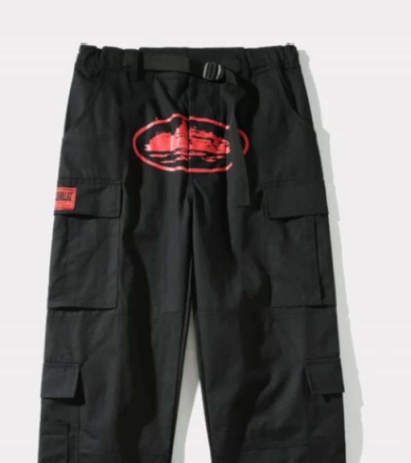 Black / Red Corteiz Purp Guerillaz Cargos | UAE000222