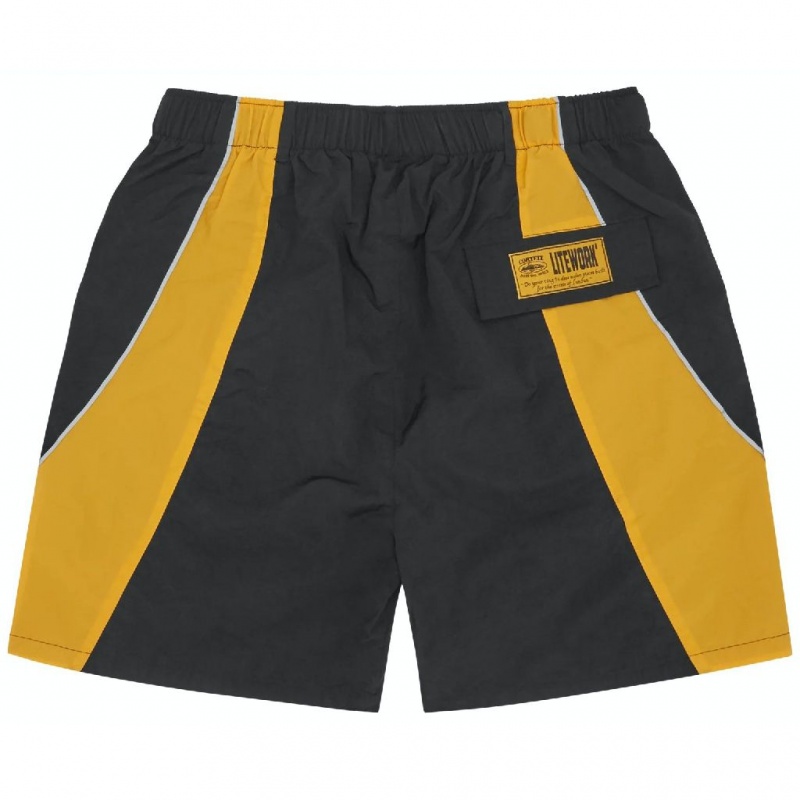 Black / Yellow Corteiz Spring Shorts | UAE000140