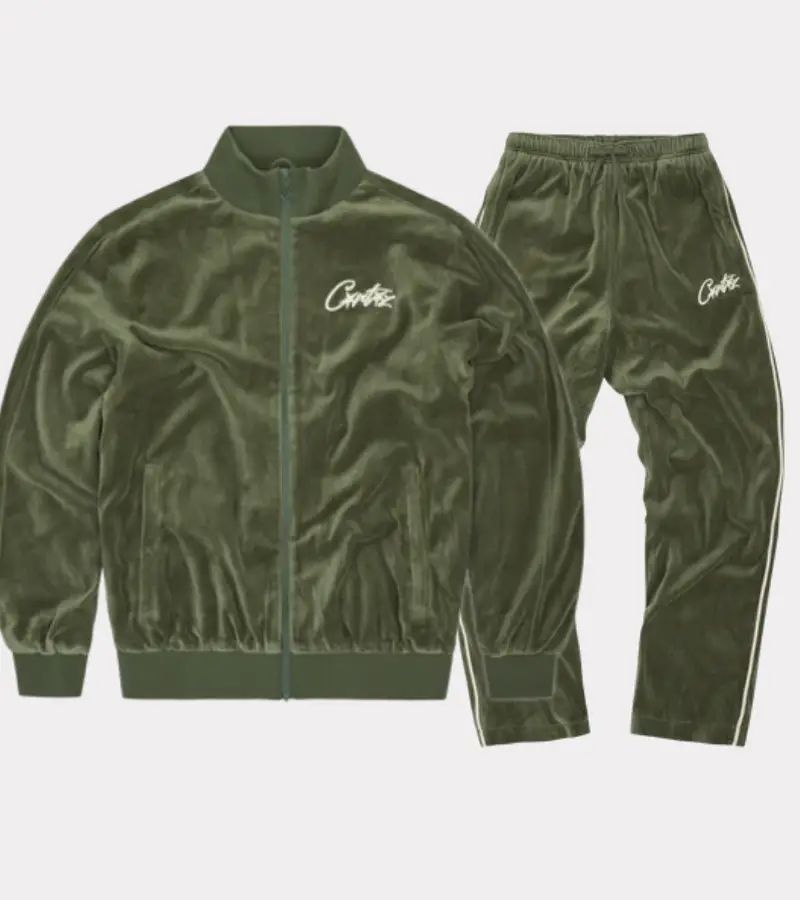 Green Corteiz VVS Velour Tracksuit | UAE000014