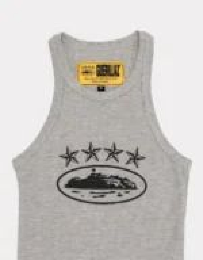 Grey Corteiz 4Starz Alcatraz Tank Top | UAE000025