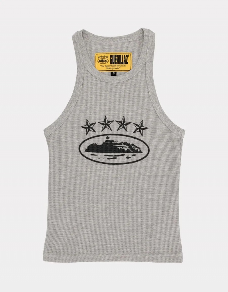 Grey Corteiz 4Starz Alcatraz Tank Top | UAE000025