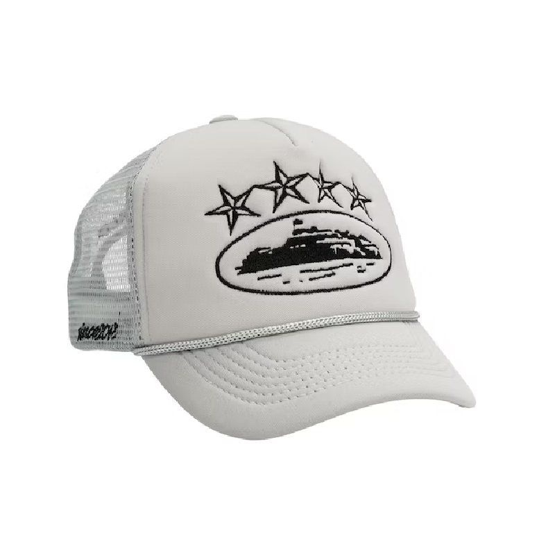 Grey Corteiz 4Starz Alcatraz Trucker Hat | UAE000269