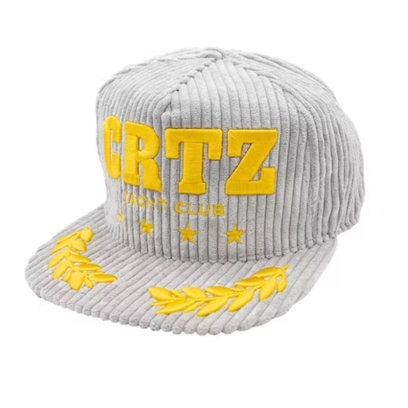 Grey Yellow Corteiz Soho Yacht Club Brand Cap | UAE000277