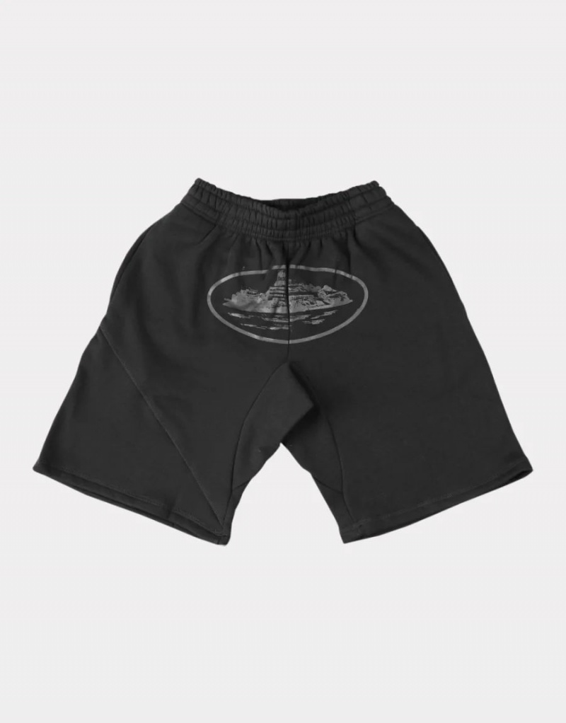 Triple Black Corteiz Alcatraz Shorts | UAE000106