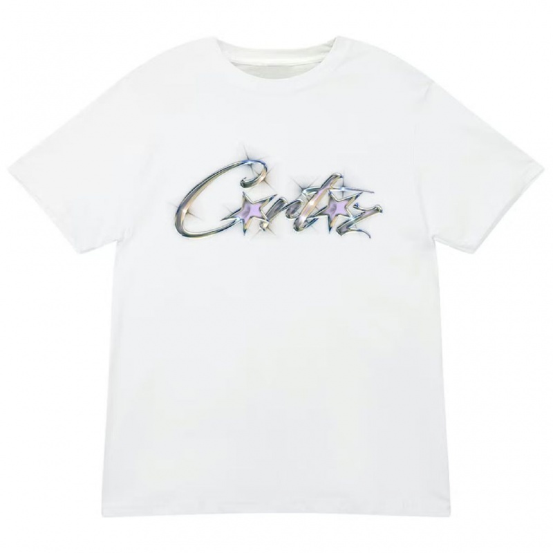 White Corteiz Allstarz Sparkle T-Shirt | UAE000059